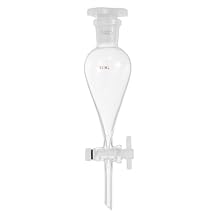 PATIKIL 60ml Conical Separating Funnel, Borosilicate Glass Heavy Wall Lab Separatory Funnel with 24/29 Joints and PTFE Stopcock for Titration Extraction