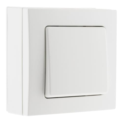 Zenitech - Interrupteur Va & Vient 10A - Appareillage Électrique sans Vis Apparente - Compatible Moulures Standards - Fixation Facile - Normes NF et CE -...