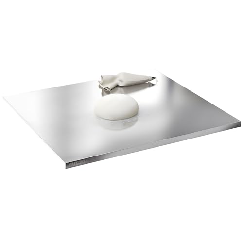 Stainless Steel Cutting Boards for Kitchen,304 Stainless Steel Chopping Boards with Lip and Non-slip silicone pad for Countertop Cutting Meats Fruits,Easy To Clean(11.8 * 15.7 * 0.06inch)