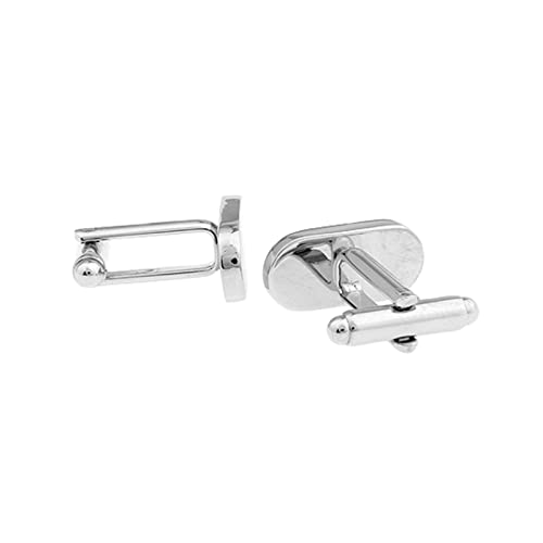 Mancuernillas ovales plateadas para hombre Daesar miniatura 1