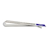 QUXVUIS Fermacravatta in ottone, fermacravatta per colletto di camicia, da uomo, accessori semplici ed eleganti adatti a varie occasioni, per colletto di camicia, per, Argento, 50x8mm