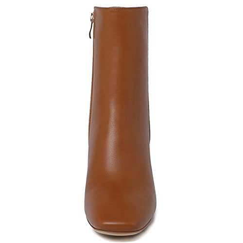 Image of Caradise Womens Chunky Block Heel Booties Zip Up Square Toe Ankle Boots