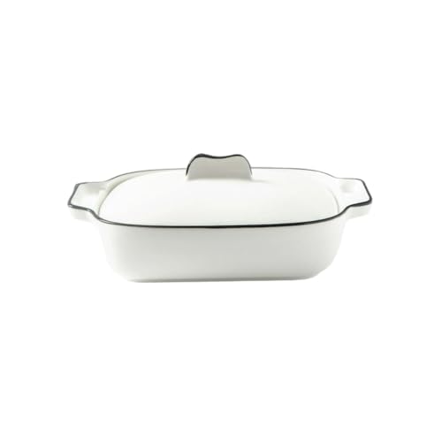 Hrzisda 電子レンジ調理器具、電子レンジ対応グリルパン、セラミック、蓋付き、蒸し器、魚焼きグリル、炊飯器、オーブン対応、ハンドル付き、食器洗い機対応、一人暮らしに最適、多機能、丸洗い可能、ギフト、家庭用、業務用 (D)