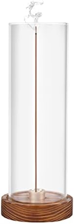 Incense Holder for Sticks, Multi-Purpose Wooden Incense Burner Ash Catcher with Removable Glass Anti-Ash Flying for Yoga Spa and Home Living Room Office Decor