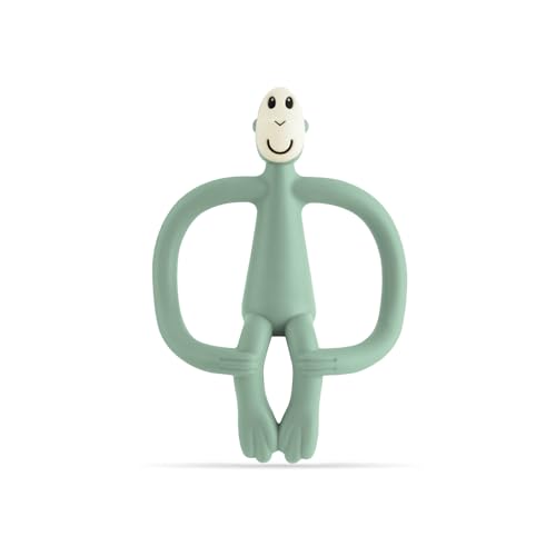 Matchstick Monkey, Original Teether & Gel Applicator, Silicone, Easy To Grip, BPA Free, 3 Months Old+, 10.5 cm, Mint Green Monkey