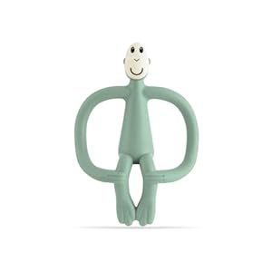 Matchstick Monkey, Original Teether & Gel Applicator, Silicone, Easy To Grip, BPA Free, 3 Months Old+, 10.5 cm, Mint Green Monkey