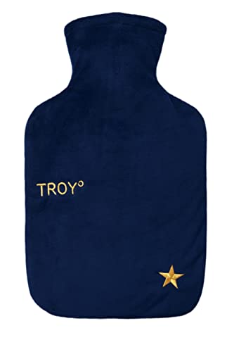 TROY – die sichere Wärmflasche – 2x so lange warm – schneller auf Wohlfühltemperatur – wird nicht zu heiß – TV-Bekannt aus VOX-Gründer-Show „Höhle der Löwen“ (Classic: navy-gold)