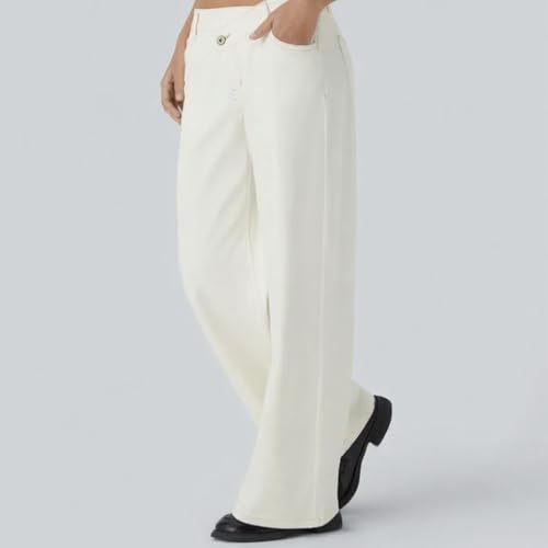 Asymmetric Low Rise Zipper Pockets Baggy Wide Leg Washed Casual Jeans Crossover Wide Straight Leg Denim Pants4