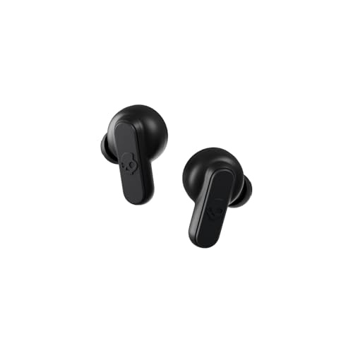 Image of Skullcandy Dime 2 Wireless Earbuds,Bluetooth Headphones,Noise Isolating Fit,Up to 12 Hours Battery,Microphone for iPhone Android,Easy Carry with Integrated Lanyard - True Black,(Pack of 2)