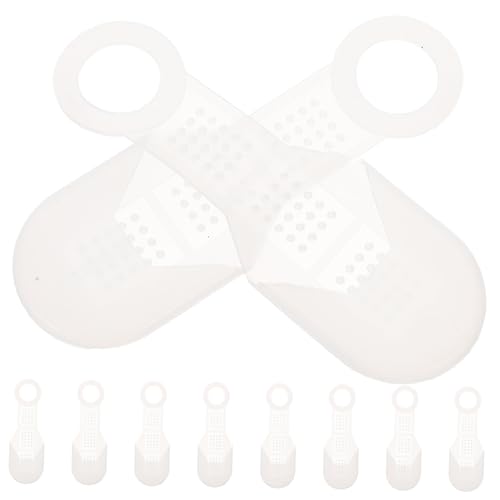 CHILDWEET 10pcs Anti-Slip Hanger Clip Clothes Hangers Anti-Skid Grips for Hangers Clothing Accessories Anti Slip Coat Hanger Strip Hangers Strips Plastic Non-Slip Stickers Universal White