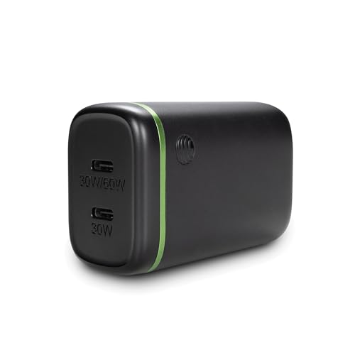 AT&T 60W Dual USB-C Wall Charger â€“ PD 3.1 & PPS Certified Power Adapter for iPhone, Galaxy, Pixel, iPad â€“ USB-IF Safety Plug with Foldable Design â€“ Black