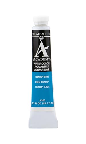 Grumbacher Academy Watercolor Paint, 7.5ml/0.25 Ounce, Thalo Blue (A203)
