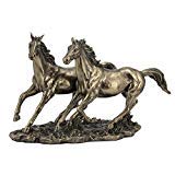 US Unicorn Studio Statuette de Chevaux Sprint Couleur Bronze coulé à Froid 28 cm