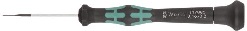 Image of Wera 05117990002 Kraftform Micro 2035 Slotted Electronics Precision Screwdriver, 0.8mm Head, 40mm Blade Length