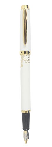 Stylo plume Auspicious Dragon au design Grand Mur classique et finitions or blanc