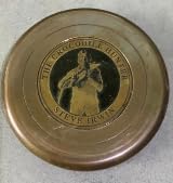 Brújula náutica clásica de latón vintage con tapa miniatura 3