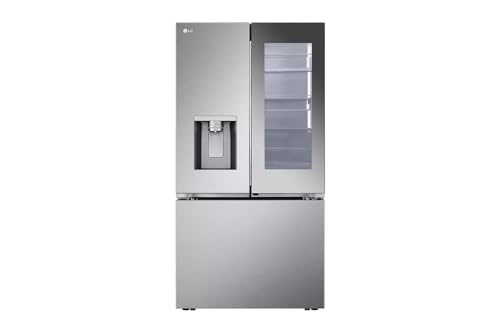Image of LG LRYKC2606S, 26 cu. ft. Smart Mirror InstaView Counter-Depth MAX French Door Refrigerator with Four Types of Ice