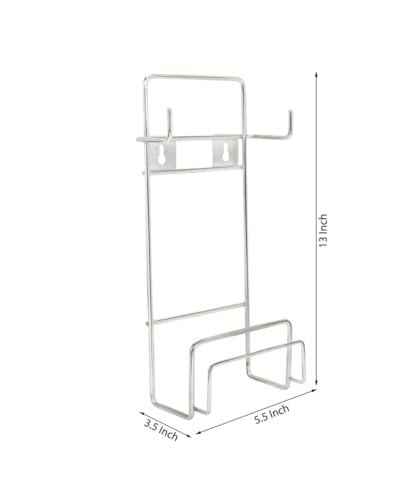 Image of Chakla and Belan Holder for Kitchen - 100% Rust Free Stainless Steel Rolling Pin Board Wall Mount Stand 3 in 1 Kitchen Rack Organiser (NHSP)