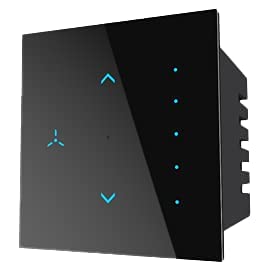 SOCHIOT Smart WI-FI Fan Regulator Modular Touch Switch for Home Automation, No Hub Required, Compatible with Alexa and Google Home, Add Shortcuts to Siri & App Controlled Roma Black Glass Finish-image-27