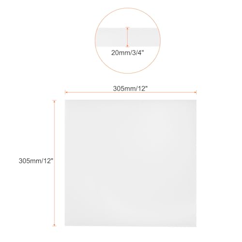 Image of 12 x 12 Inch UHMW Polyethylene Sheets, 3 /4 Inch Thick Ultra High Molecular Weight White Plastic Sheet [for Home, Industrial]