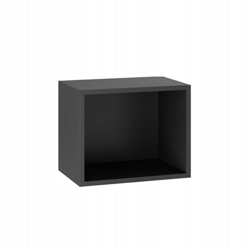 Laclar Hängeschrank Küchenschrank Korpus 45x36 cm ohne Front - Oberschrank mit Soft-Close Scharnieren & Gasdruckdämpfer - 18 mm Möbelplatte - zur Selbstmontage - Schwarz