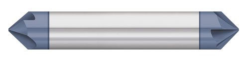 Titan TC88113 Solid Carbide Chamfer Mill, 4 Flute, Double End, 60 Degree Angle, AlTiN Coated, 3/16