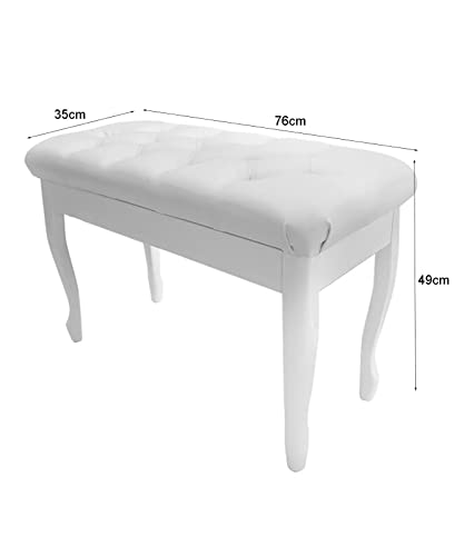 TEmkin Banc de Piano à Hauteur Fixe, Tabouret de Piano en Cuir avec Grande boîte de Rangement, Banc de Clavier, Tabouret de vanité, 76 x 35 x 49 cm, Marron, Blanc (Blanc 1) - Les Beatles, Paul McCartney, John Lennon, RIngo Starr, George Harrison TEmkin Banc de Piano à Hauteur Fixe, Tabouret de Piano en Cuir avec Grande boîte de Rangement, Banc de Clavier, Tabouret de vanité, 76 x 35 x 49 cm, Marron, Blanc (Blanc 1) – Image 3