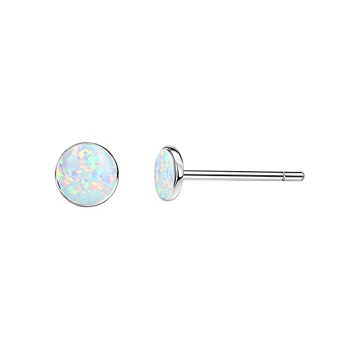 Limerencia G23 Pure Titanium Hypoallergenic Earrings | Minimalist Opal Stud Earrings | F136 Implant Grade | Suitable for Sensitive Ears Delicate Jewelry