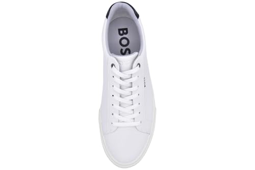 Image of BOSS Men's Aiden Logo Block Leather Low Top Sneakers | Casual Shoes