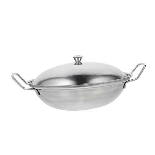 WEKADRIN Olla de Acero Inoxidable de Doble Asa Resistente y Versátil para Cocina Doméstica y Restaurantes Olla para Mariscos y Carne con Tapa Fácil de Limpiar y Transportar
