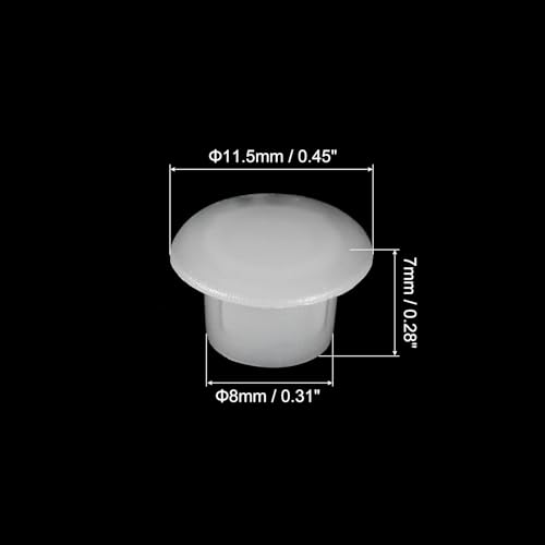 Image of uxcell 200Pcs Screw Hole Plugs, 8mm(5 /16 inch) Dia Plastic Snap in Shelf Button Flush Type Caps for Furniture Cabinet Cupboard, Clear
