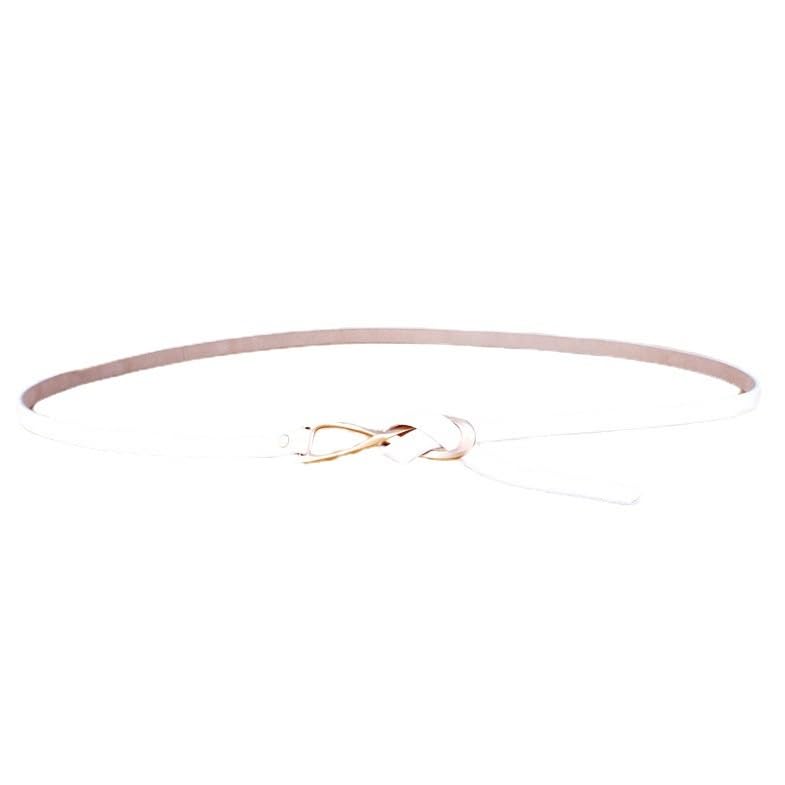 Versatile Cowhide Belt Skirt with Buckle and Knotting Cowhide Women's Thin Waist Belt