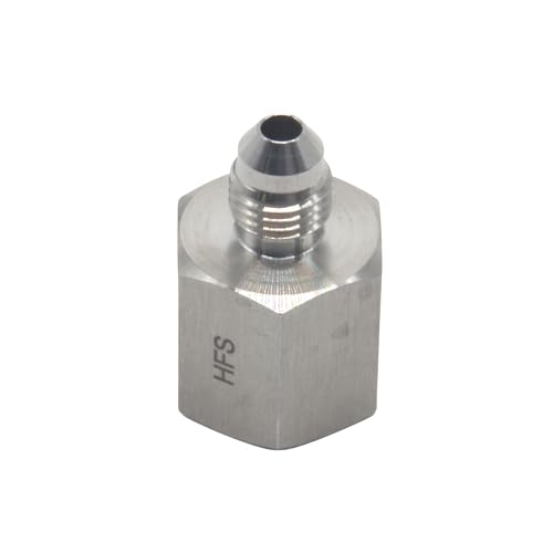 Image of HFS(R) 1 /4 inch Female NPT to 1 /4 inch Male JIC Flare Pipe Fitting Reducer Adapter Stainless Steel 304 (1 /4 inch FNPT x 1 /4 inch MJIC)