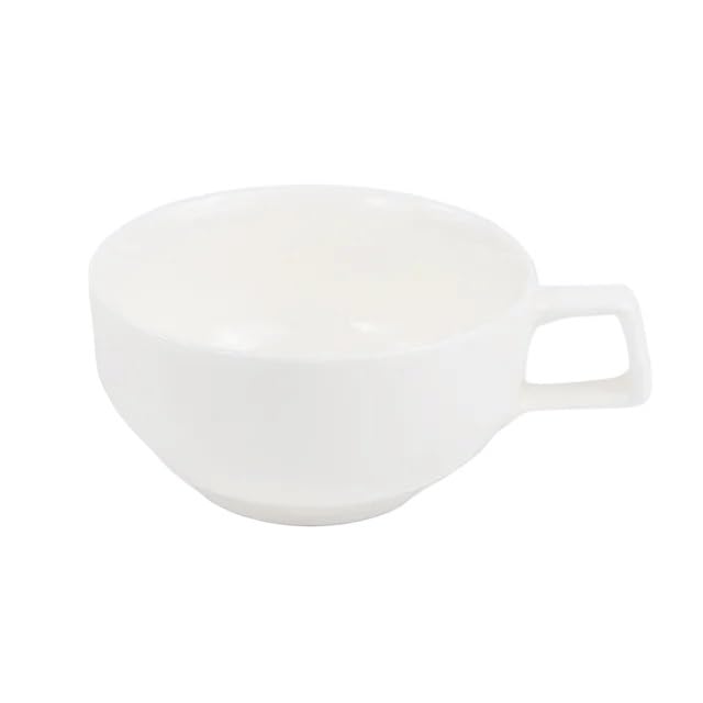 Generico Set Tazzine Caffè,Tazzine Caffe con Piattino Tazze da caffè in ceramica Tazza latte professionale 240 ml con manico tè al colazione farina d'avena Stoviglie cucina(White)