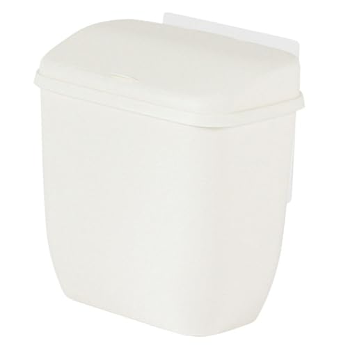 VALICLUD Pattumiera da Parete Sospesa con Coperchio per Cucina e Bagno Contenitore Rifiuti Compatto senza Design Salva Spazio con Anello di Pressione per Armadietti e Spazi Ridotti