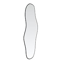 Homvdxl Unregelmäßiger Wandspiegel, asymmetrischer Spiegel, 80x35 cm, dekorativer moderner Spiegel für Badezimmer, Schlafzimmer, Wohnzimmer, Eingangsbereich, Schwarz – Ansicht 3