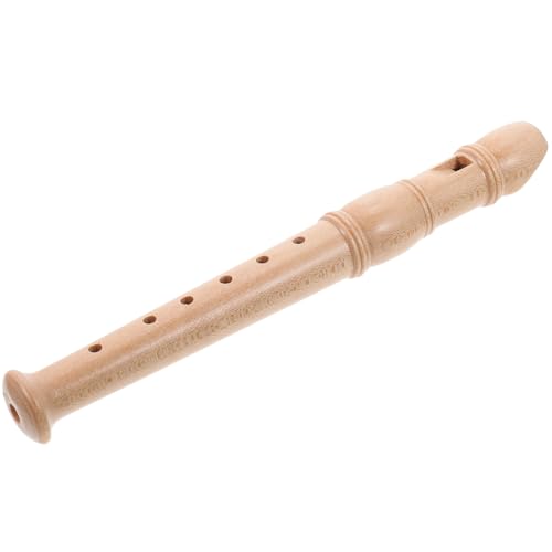 SUPVOX Children'S 6-Hole Wooden Flute, Beginner Wind Instrument for Kids, Easy to Play, Natural Wood Color, 7.67 Inches