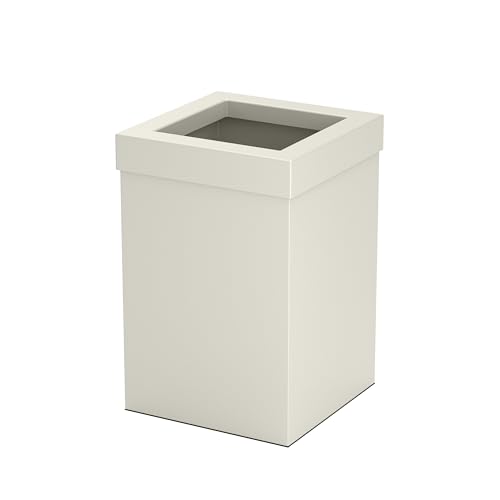 Gatco Small Bathroom Trash Can with Lid, Square 3 Gallon Stainless Steel Wastebasket, Under Sink, Matte Pearl, for Bathroom, Bedroom, Office (1935)