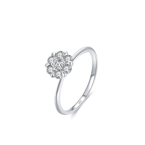 Bague fiançailles Argent 925 d'exception et grappe de fleurs étincelante