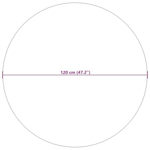 Tapis rond anthracite Ø 120 cm Palmeras en polyester doux pour salon