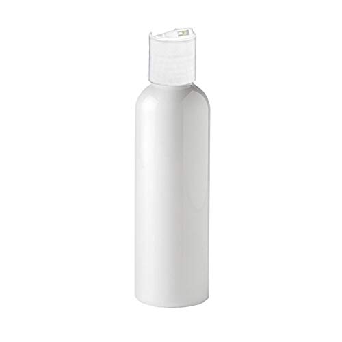 MoYo Natural Labs 4 oz Travel Bottles, Empty Travel Containers with Disc Caps, BPA Free HDPE Plastic Squeezable Toiletry/Cosmetic Bottle (Neck 20-410) (Pack of 30, HDPE Translucent White)