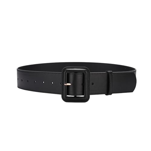 Women's Decorative Belt Women Leather Belt Versatile Decorative Coat with Dress Sweater Wide Belt Outer Belt(Black B)