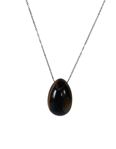 Pendentif œil de tigre en forme d'œuf poli de qualité supérieure pour bijoux fins