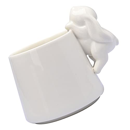 ERINGOGO 製バニーハンドルマグカップ 耐久性家用コーヒーマグ ミルクカップ 朝食やオフィスに メンズ向けおしゃれマグ