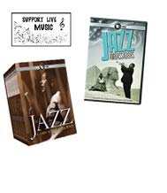 THE HISTORY OF JAZZ - 11 DVDs (Jazz Ambassadors + Ken Burns: Jazz) Plus Bonus “Support Live Music” Sticker