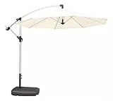 Ombrelone Sombrero Para Piscina 3x3 Bege Sombrero Em Alumínio Com Base (Guarda sol para Piscina e Jardim)
