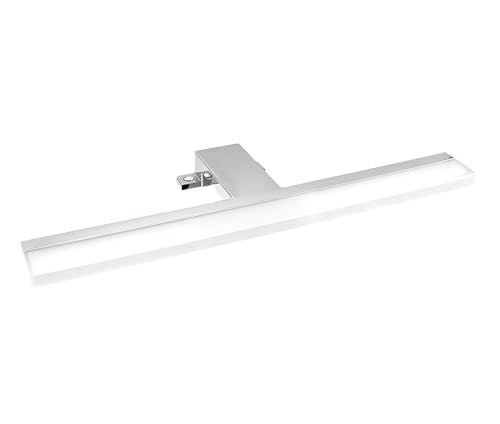 Leddy Living Stilo - Lampada Specchio Bagno 30cm LED 4,5W – 350LM 4000K Bianco Neutro, IP44, Classe II, ABS Cromato, Ultra Sottile 22mm, Driver Integrato 230V, Montaggio Specchio o Armadio