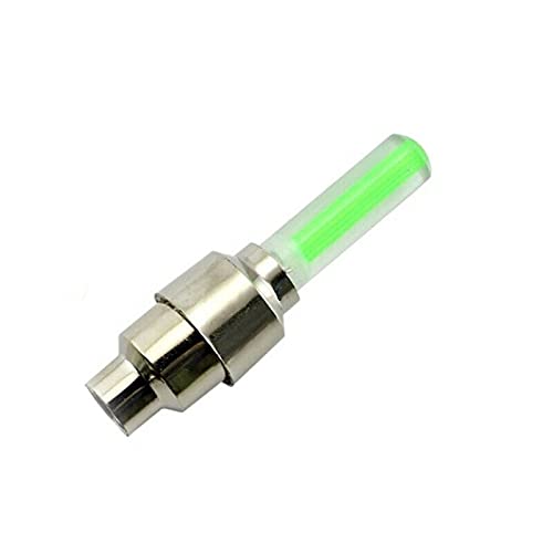 Motorcycle Non-Flashing Tire Valve Stem Led Covers 2-Piece Green #TOP5