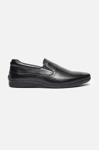 Image of Louis Philippe Men Premium Leather Breathable Lining Material Anti Slip Flat Heel TPR Sole Formal Slip-on Shoes