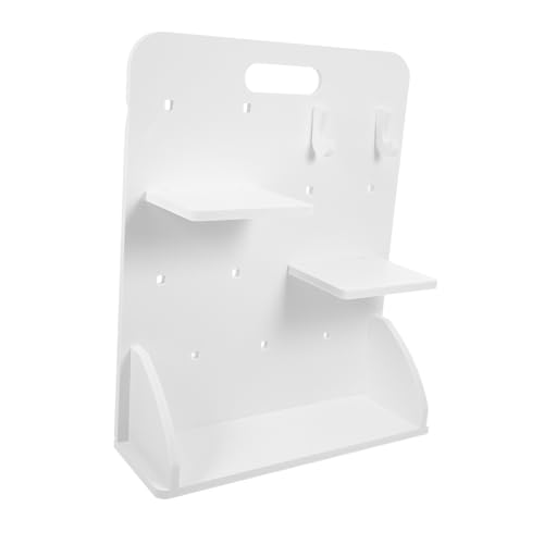 PRETYZOOM Vertical Storage Rack Shelves Hooks No-drill Desk Organizer Office Gaming Diy Pegboard Sturdy Pvc-wood Composite